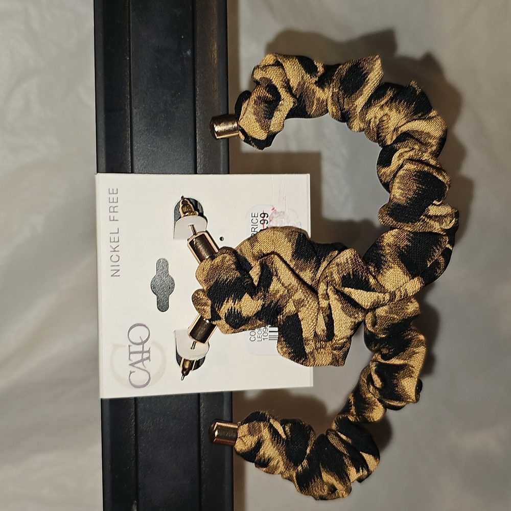 Cato Animal Print Fabric Hoop Fashion Earrings New